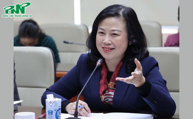 Bộ trưởng Đào Hồng Lan phát biểu trong buổi tiếp
