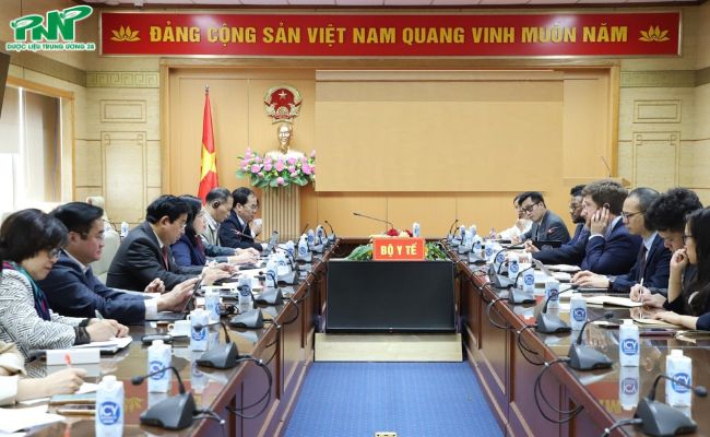 Quang cảnh buổi tiếp đón ông Michael McNair tại trụ sở Bộ Y tế